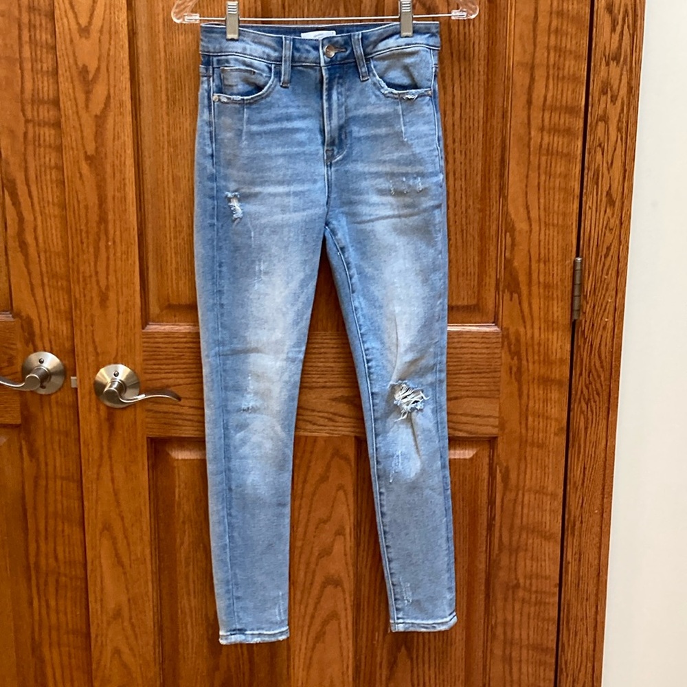 L & M Blue Skinny Jeans with slightly Distressed Details, size 1